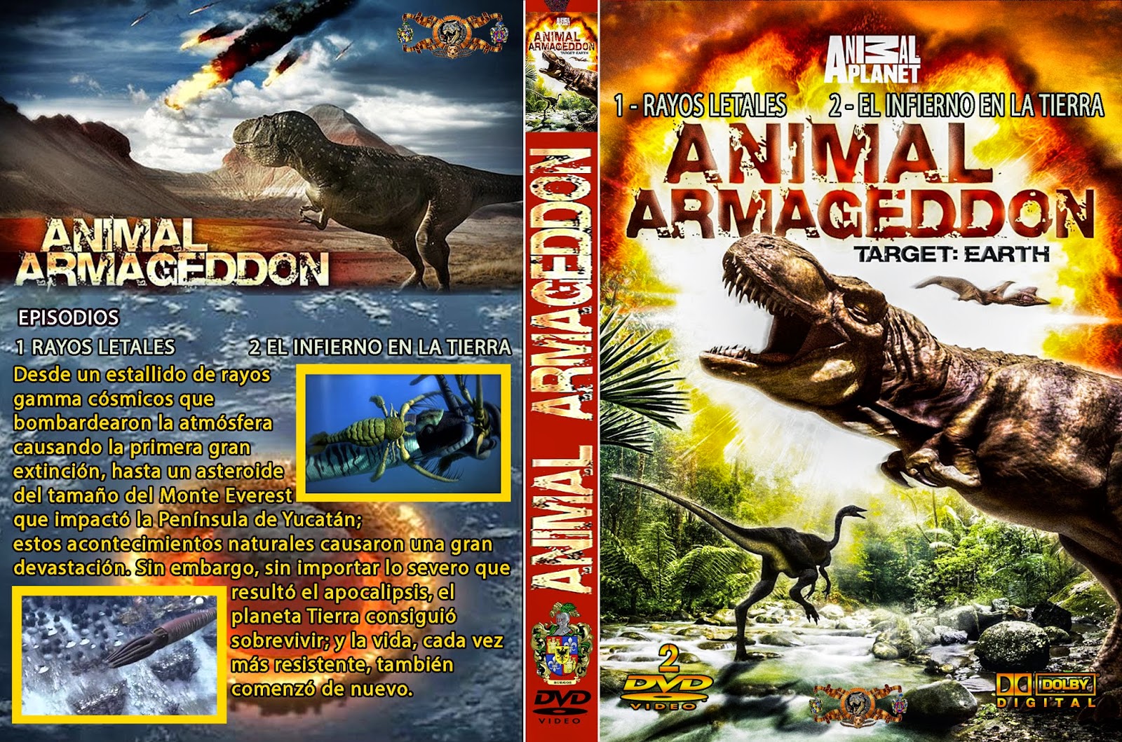 Caratulas y etiquetas Armageddón animal DVD 1 Y 2 3 Y 4