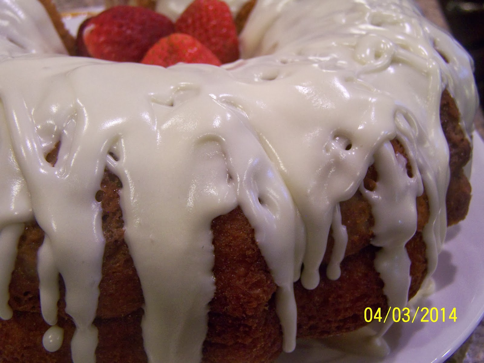 My Crafty World Strawberry Cheesecake Bundt Cake with Cream Cheese Icing
