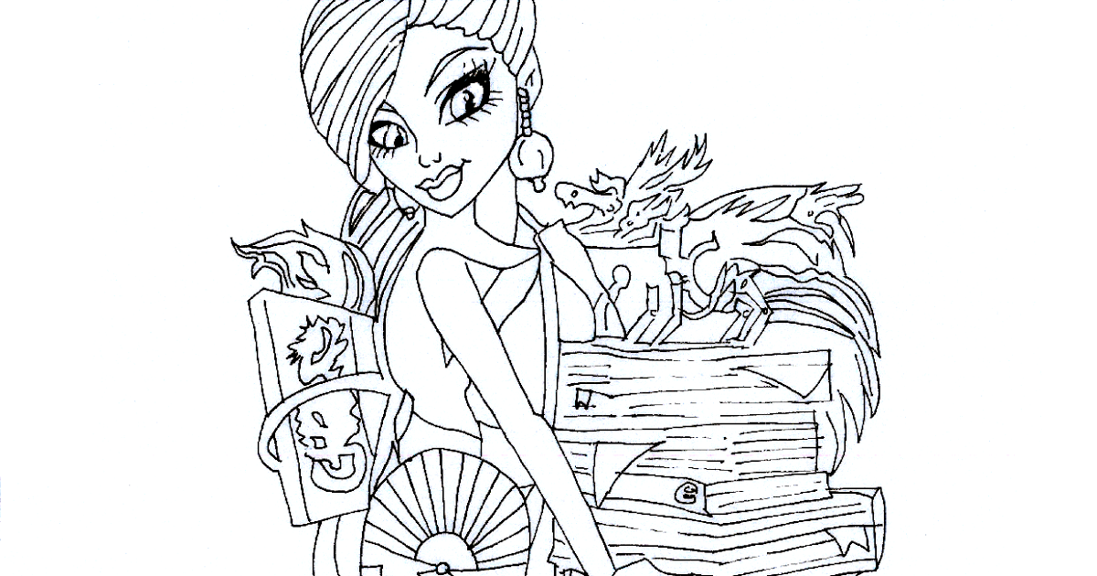 Free Printable Monster High Coloring Pages: Jinafire Long Scaremester