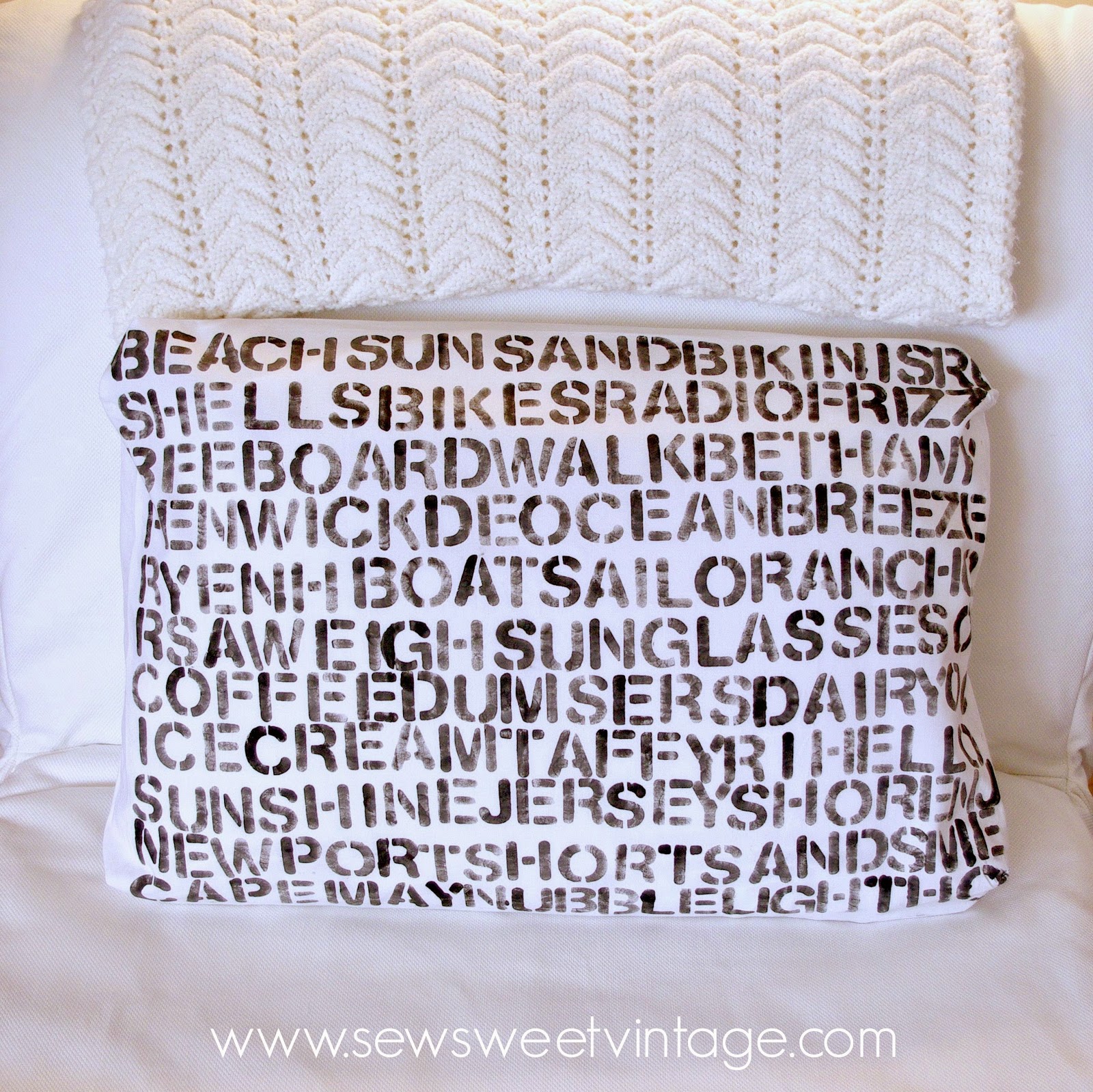 Sew Sweet Vintage DIY word pillow