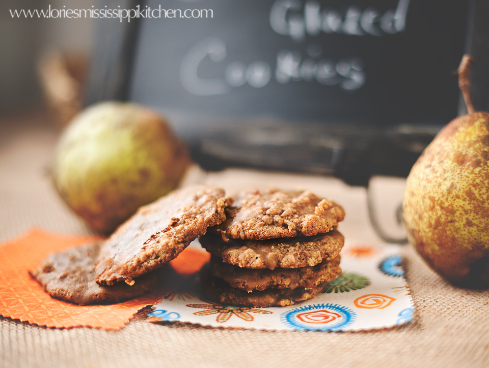 OatmealPear Caramel Glazed Cookies
