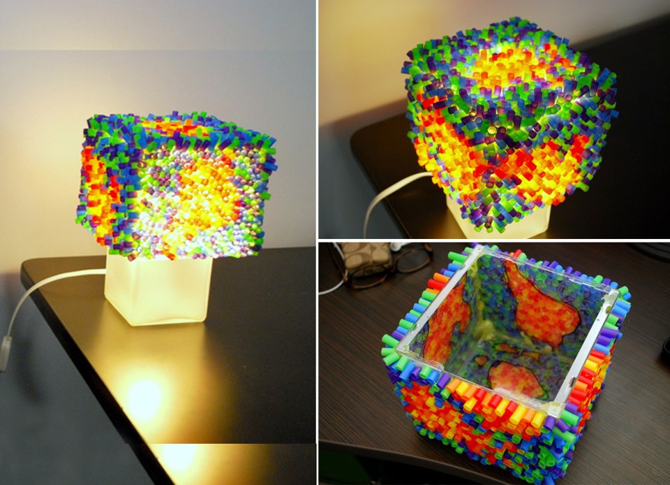 Ideas Recicladas: Lámpara de popotes