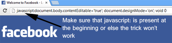 Hack and Edit Facebook Login Page using Browser