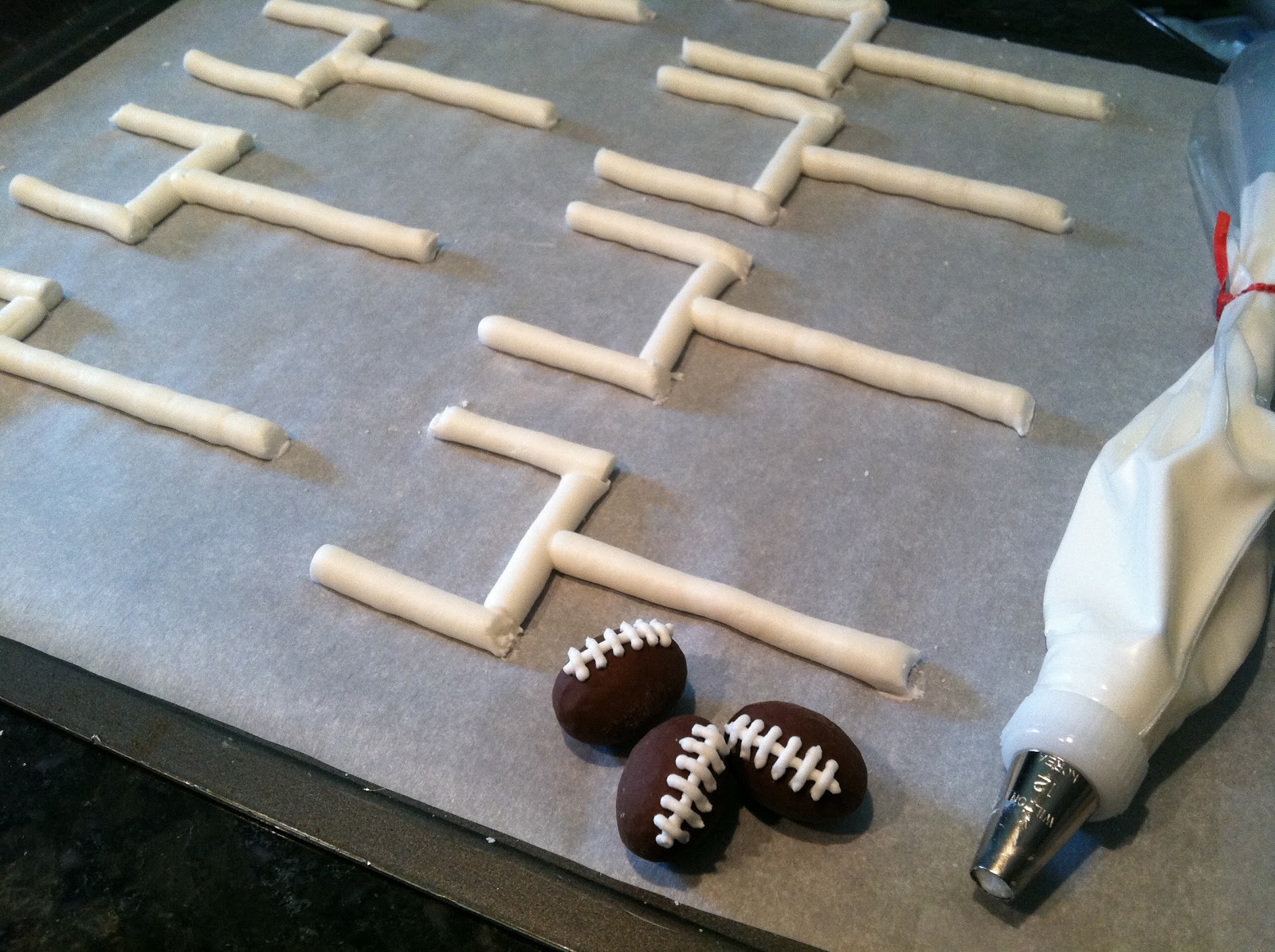 The Iced Queen Royal Icing Football Goal Posts for Cupcakes