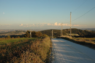 la strada sulle zone coltivate di sommità the road on top of the cultivated areas