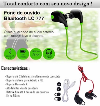 Mini Fone Ouvido Headset Bluetooth Universal Lc-777 Boas