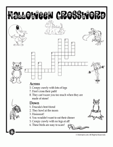 Free printable halloween crossword puzzles with solutions 5 New Halloween Crossword Puzzles Printable - Easy