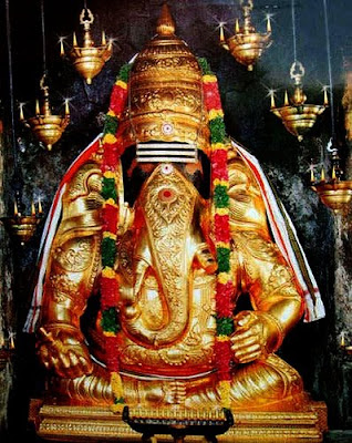 Ganesha idol of Karpaka Vinayakar Temple in Pillayarpatti, Tamil Nadu, India