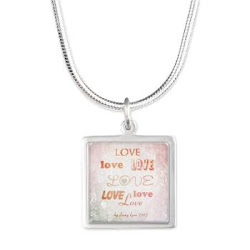 Love Light Silver Square Necklace