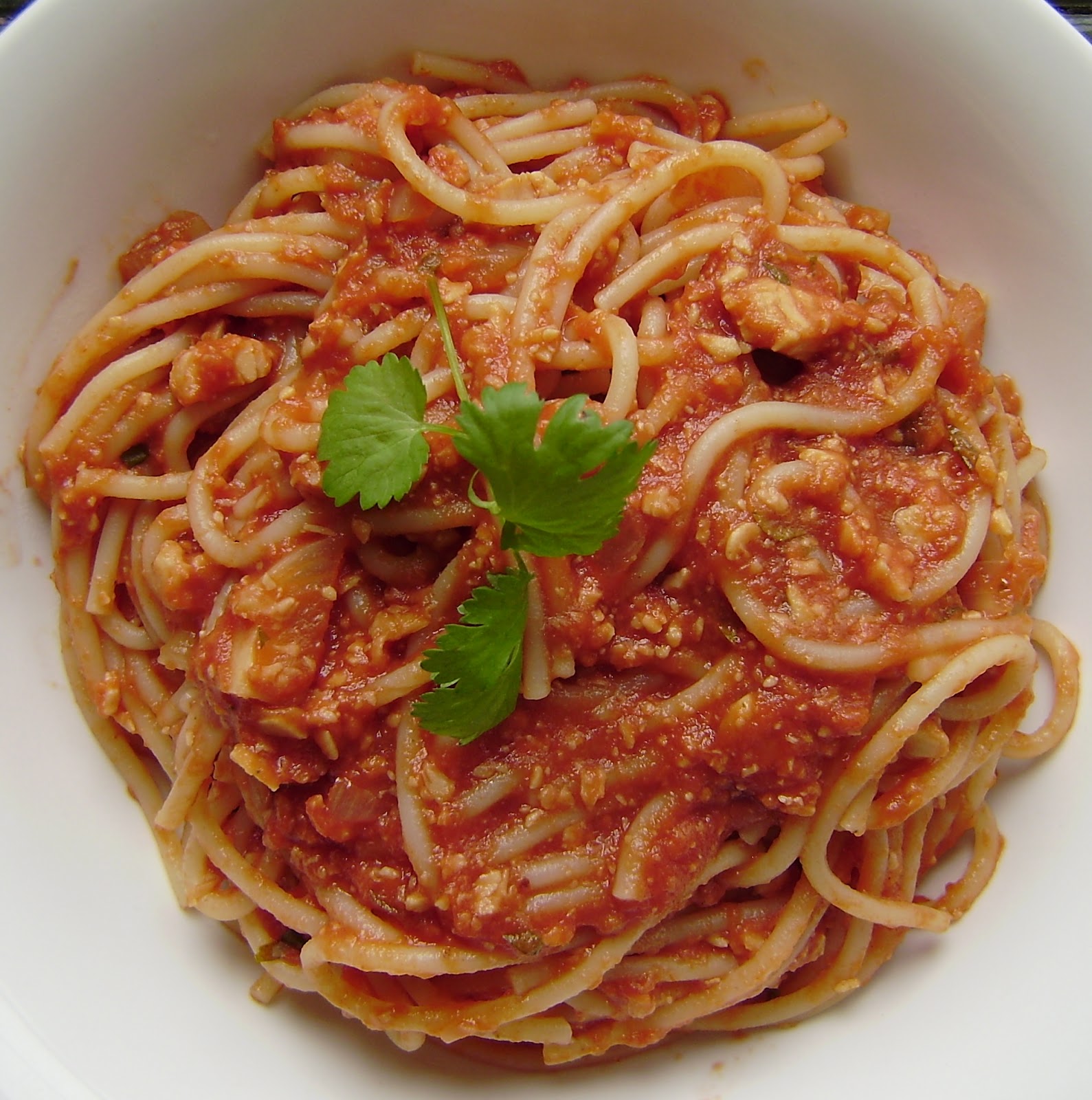 Living on Pulse Tempeh Spaghetti Bolognaise
