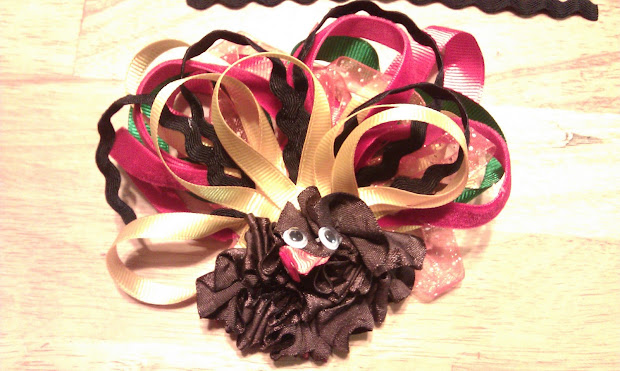 kissed frog turkey hair bow