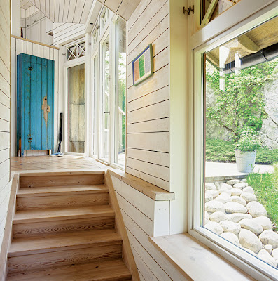 ESTILO RUSTICO: CABANA RUSTICA BLANCA Y AZUL