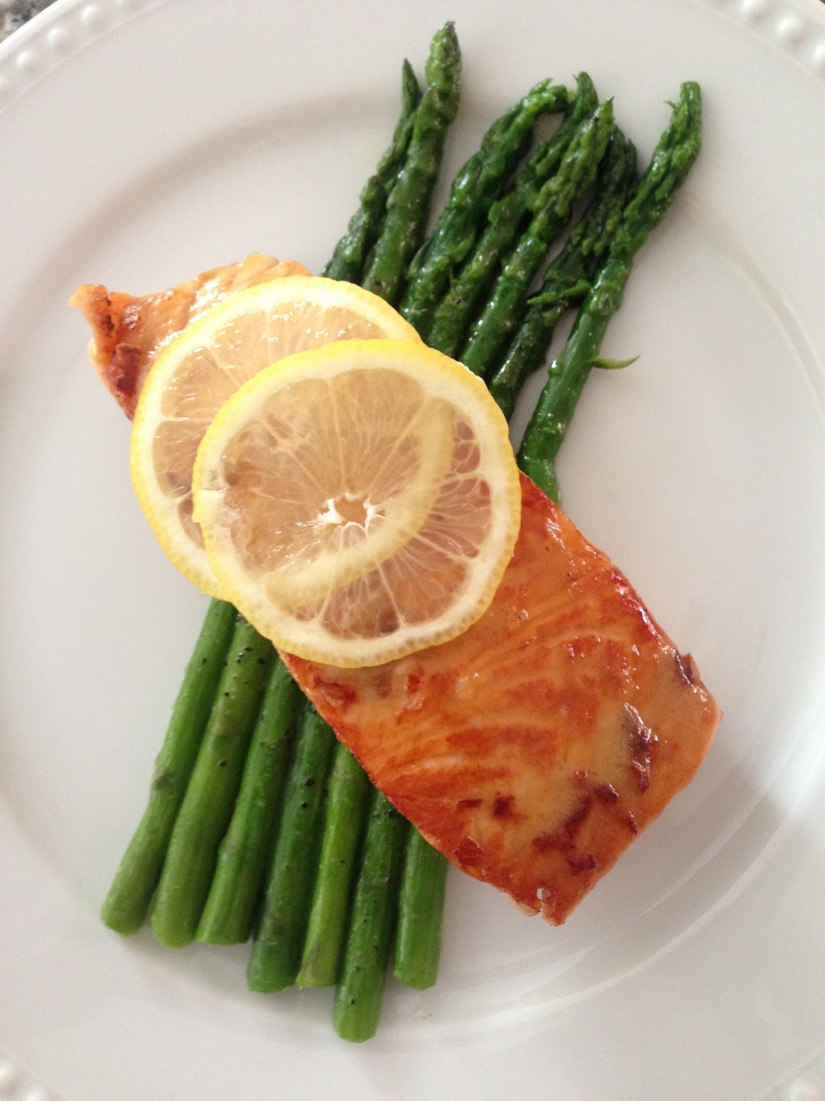 Living Simply Honey Dijon Glazed Salmon & Asparagus