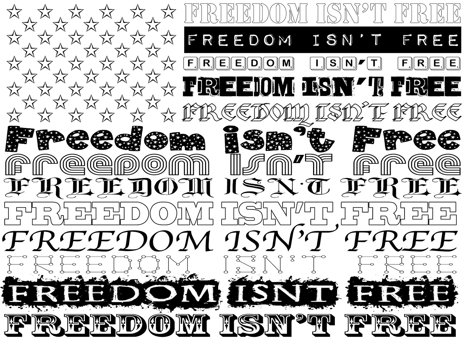 Sweater Surgery: Freedom Isn’t Free Flag Adult coloring page