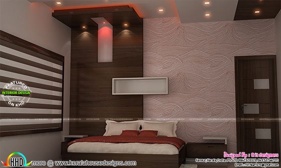 Bedroom design with wallpaper