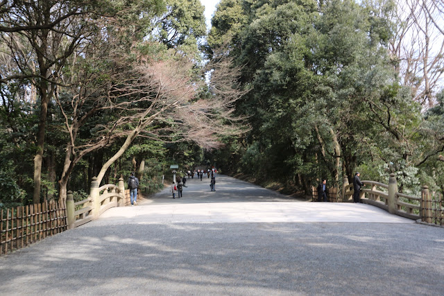 Feeling calm, peaceful and enjoying the beauty of forested park of Meiji Shrine as we stroll along the path towards the Meiji Memorial Hall buildings in Tokyo, Japan Feeling calm, peaceful and enjoying the beauty of forested park of Meiji Shrine as we stroll along the path towards the Meiji Memorial Hall buildings in Tokyo, Japan