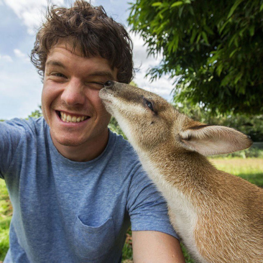 This Man Mastered The Art Of Animal Selfies! One With Parrot Is Priceless! This Man Mastered The Art Of Animal Selfies! One With Parrot Is Priceless!