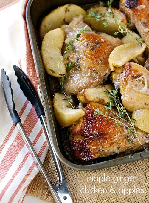 Maple ginger chicken and apples Yankee Kitchen Ninja