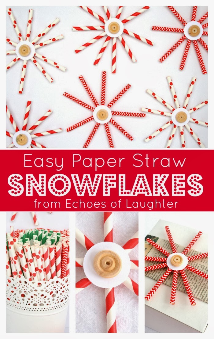 Easy Paper Straw Snowflakes - Echoes of Laughter