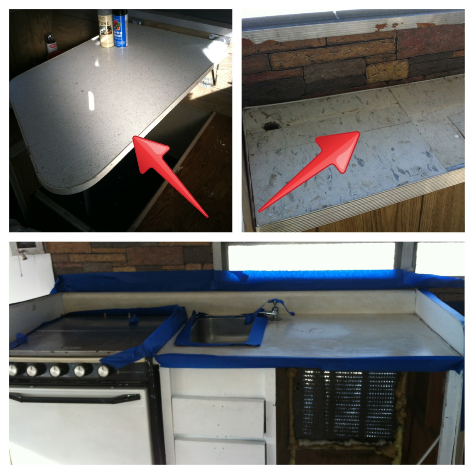 Downtime. Upcycle. Camper Progress and DIY counter tops