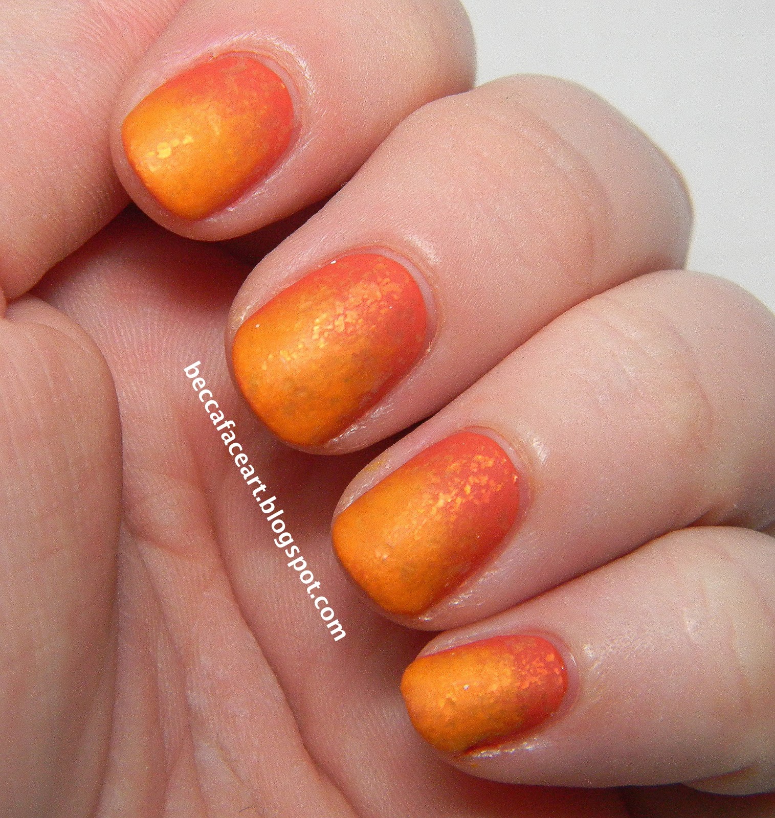 Becca Face Nail Art: 31 Day Nail Art Challenge! Day 2: Orange Nails