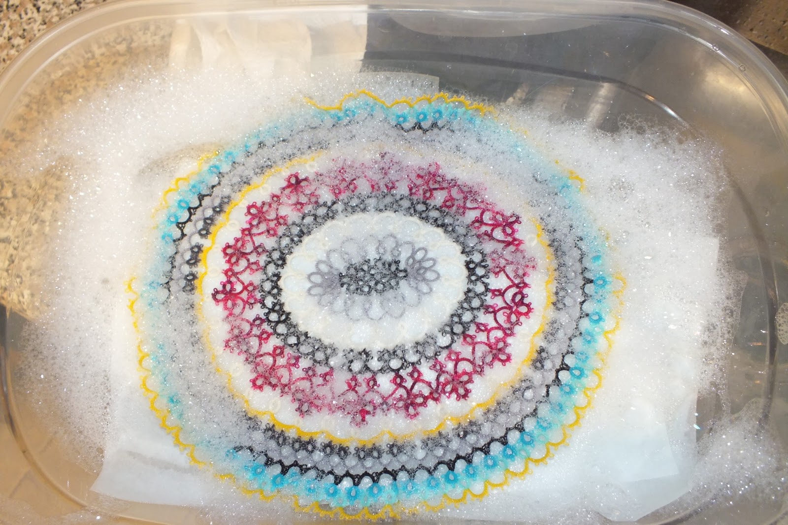 Tatilicious Hand Washing a Tatted Doily