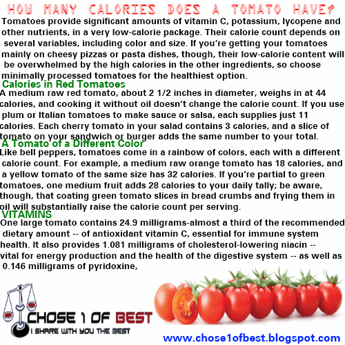 Chose1ofBest Tomato calories The Secret about tomato calories
