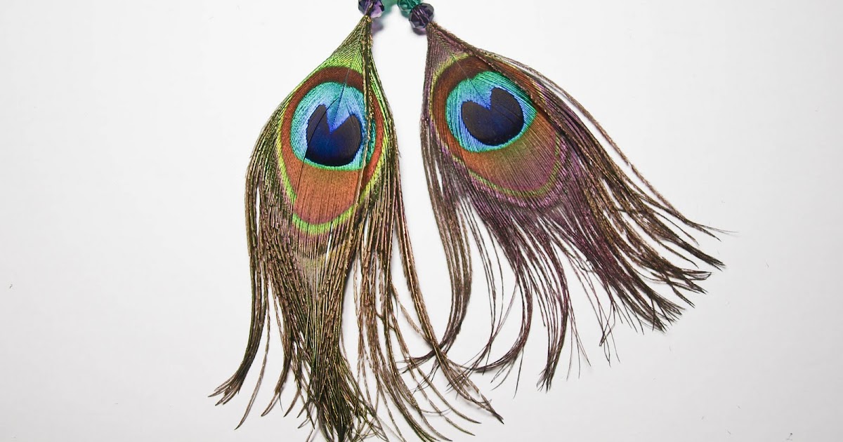 Cook~Love~Craft: Beaded Peacock Feather Earrings - DIY tutorial