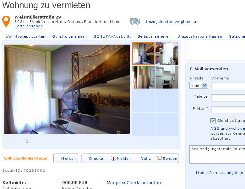 Alias Herr Schwarz Schone Moblierte 2 Zimmer Wohnung In Frankfurt