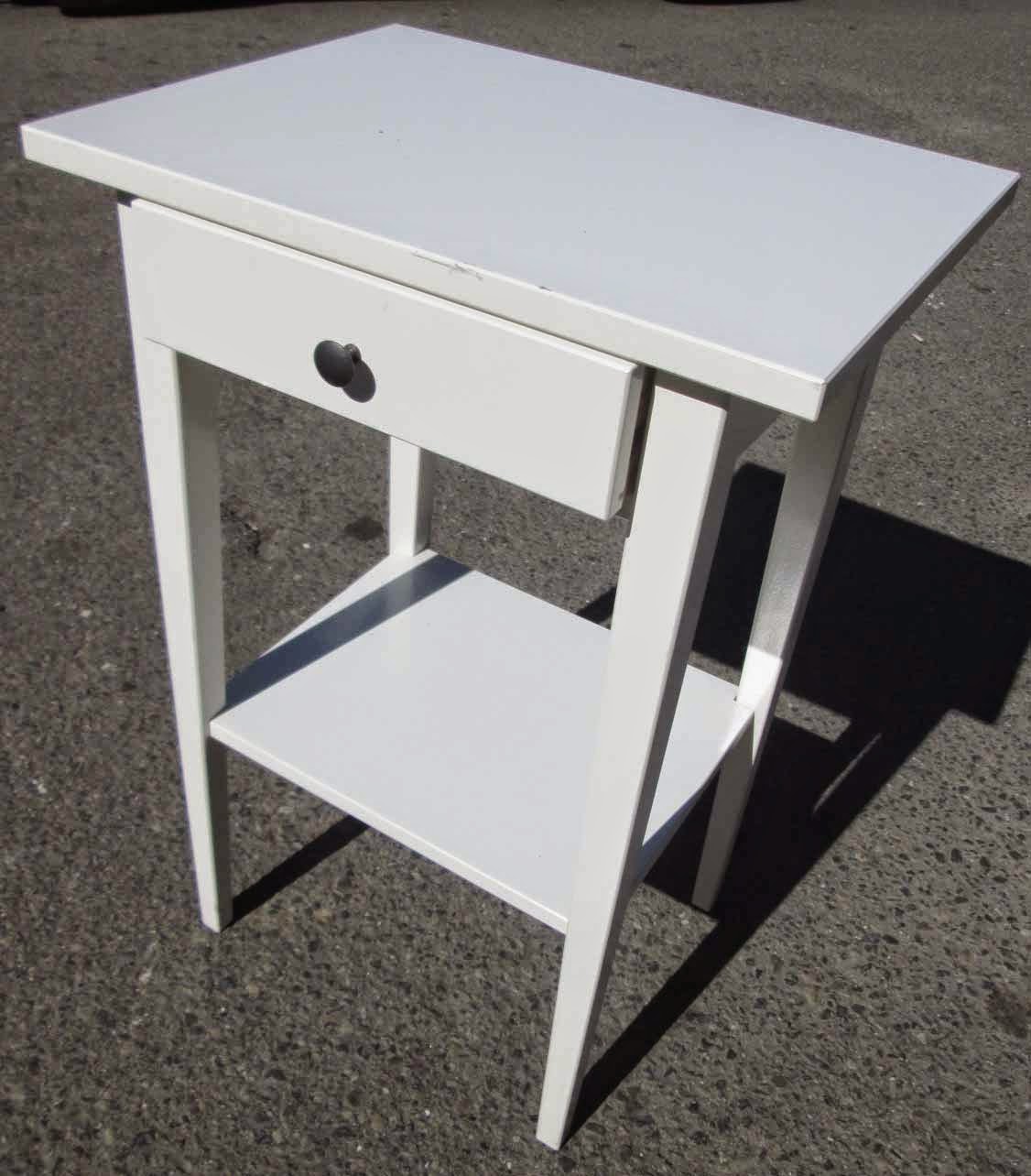 UHURU FURNITURE & COLLECTIBLES SOLD White Telephone Table with Drawer