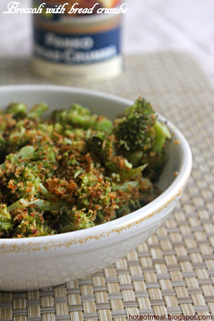 Hot pot cooking Broccoli with bread crumbs