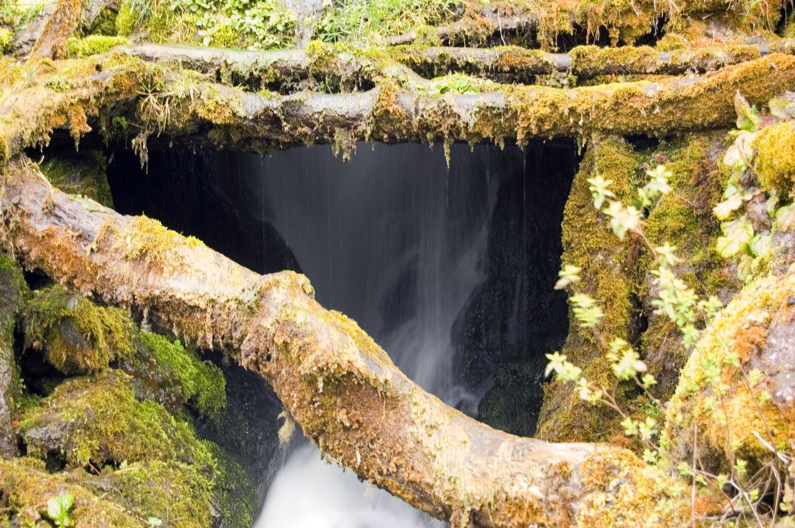 A bridge over a beautiful waterfall