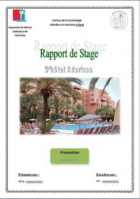 rapport de stage restauration