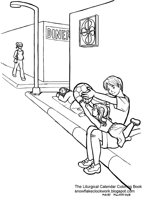 Snowflake Clockwork: Guardian Angels coloring page