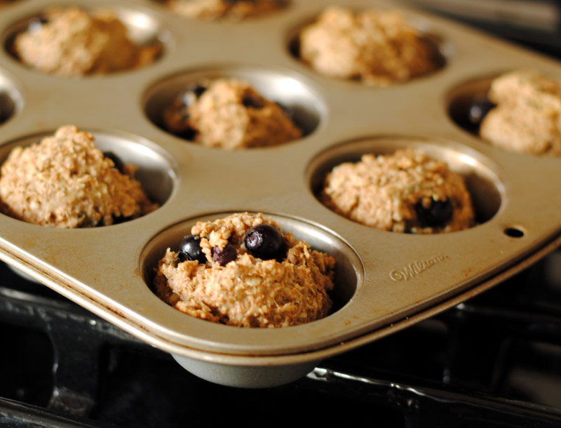Leanne bakes Dairyfree Blueberry Oatmeal Muffins