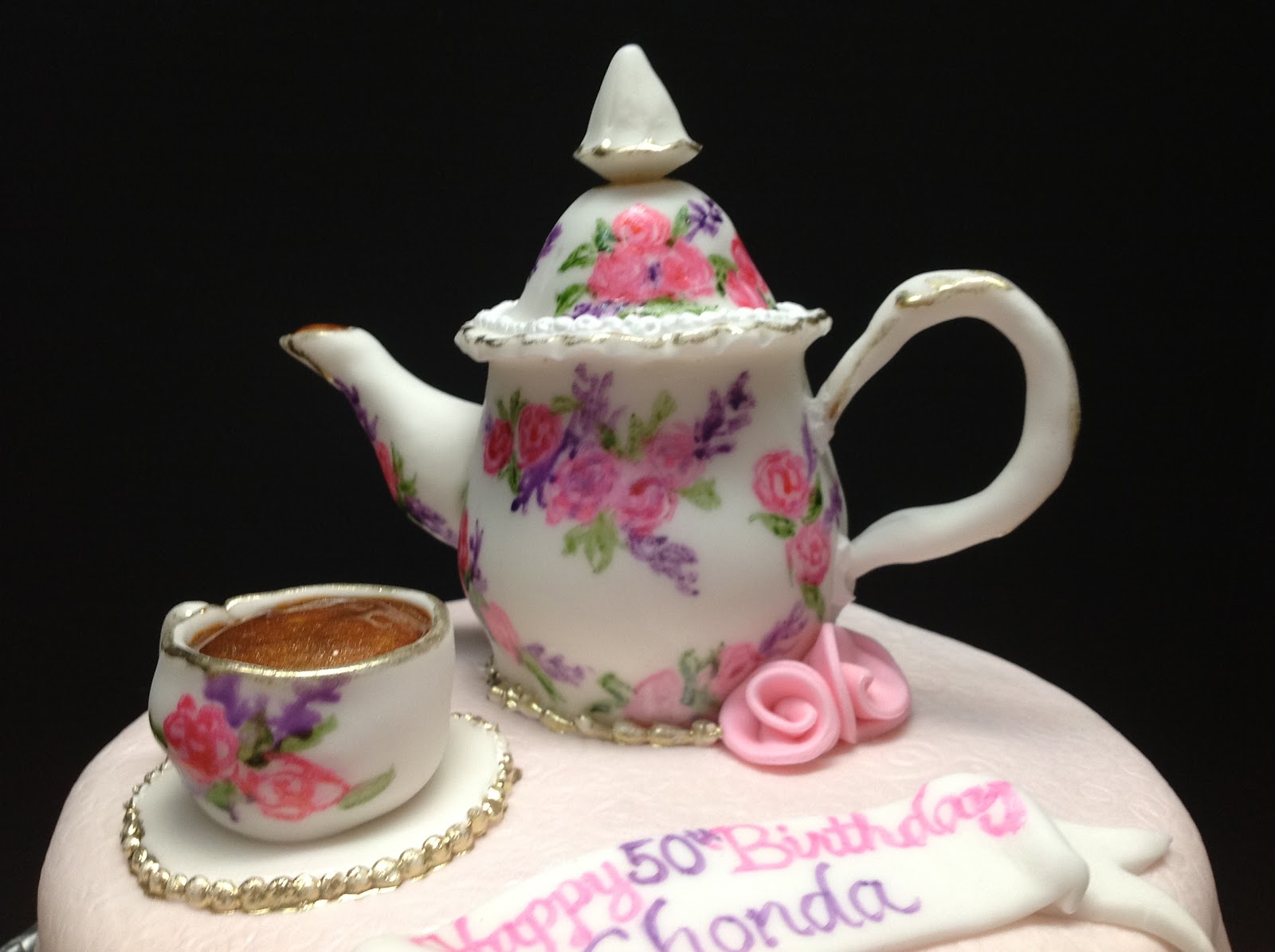 Plumeria Cake Studio Teapot and Table Cake