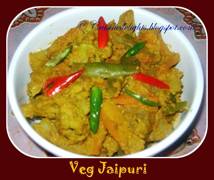 Sabz Jaipuri (Vegetable Jaipuri) Cuisine delights