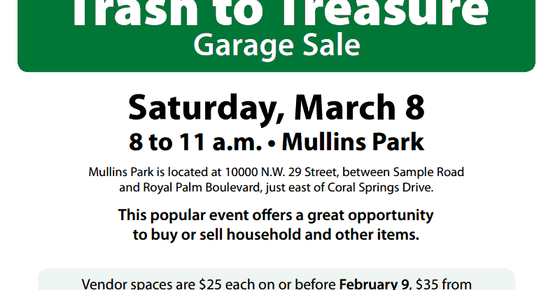 Local Community Events Trash To Treasure Garage Sale On March 8