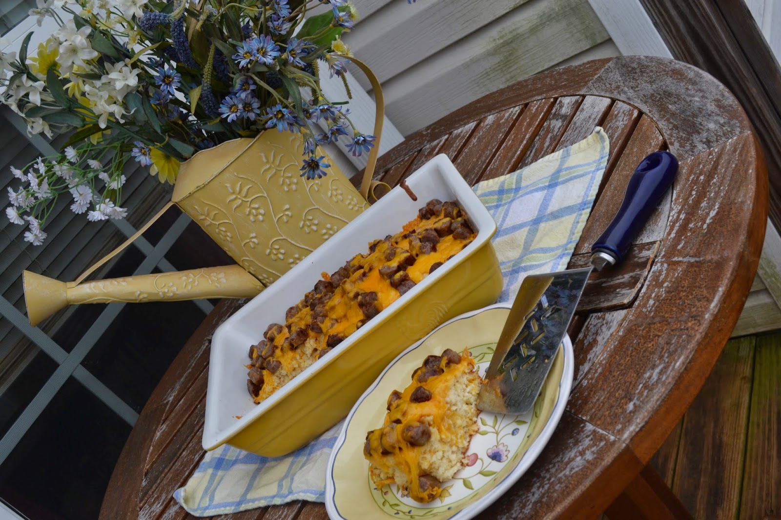 Pancake Casserole with Johnsonville Vermont Maple Syrup Breakfast Sausage