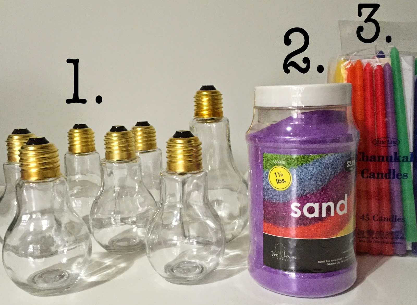 DIY Light Bulb Jar Hanukkah Menorah