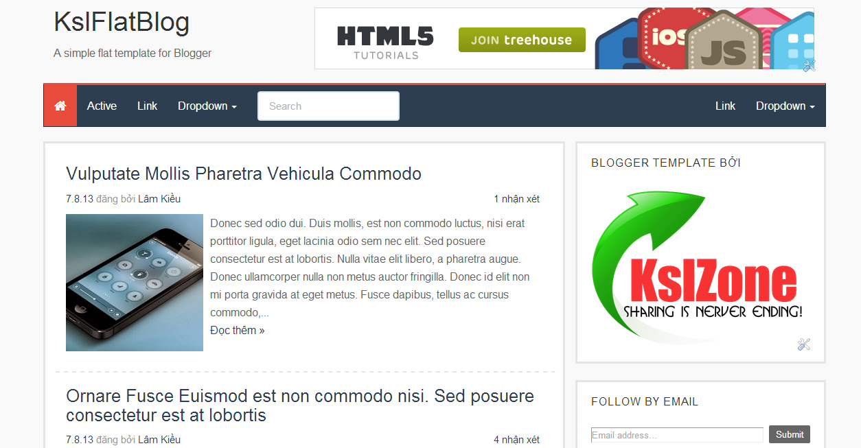 Chia sẻ template KslFlatBlog