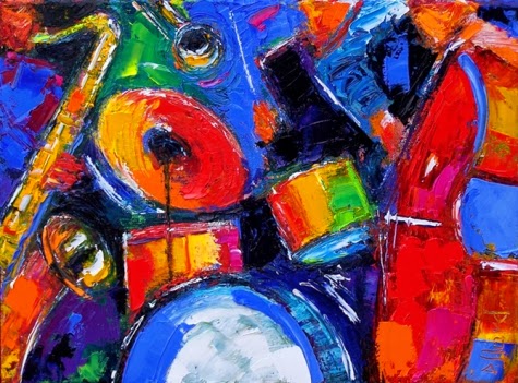 Contemporary Artists Of Texas Abstract Jazz Painting Art Drums