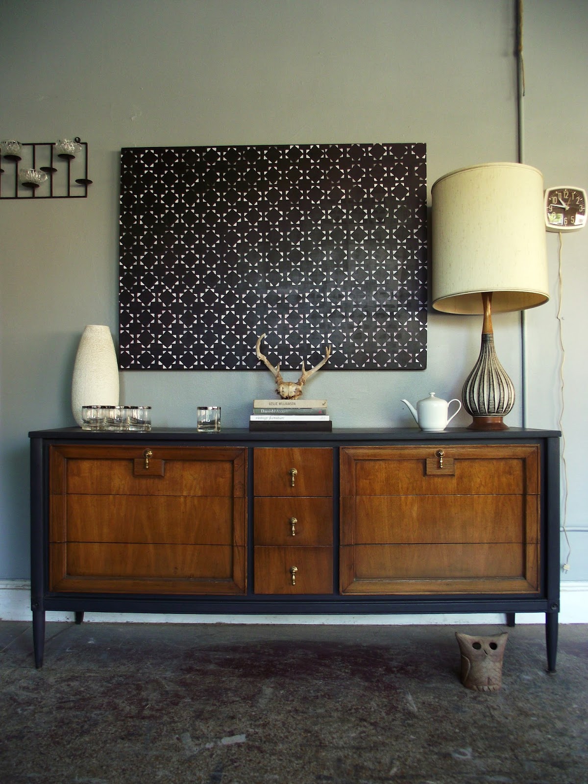 Vintage Ground Mid Century Vintage Nine Drawer Buffet Dresser