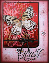 Red with white butterfly