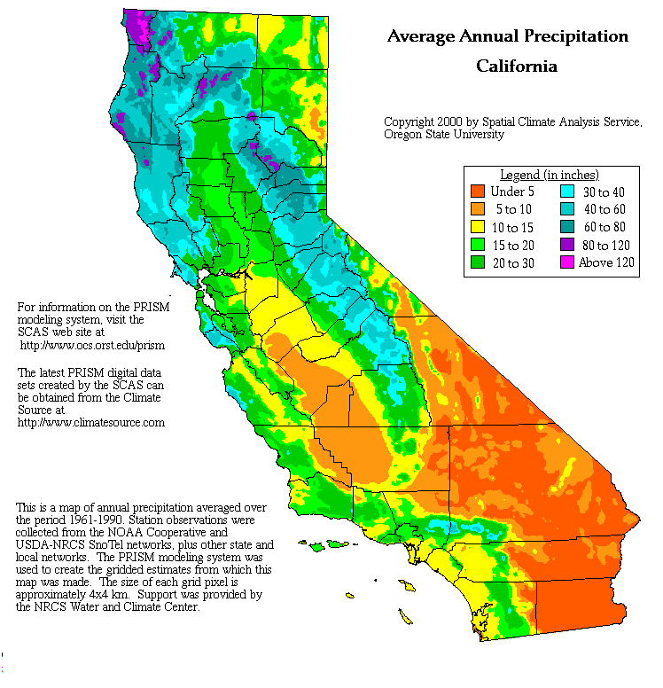 California rainfall totals year to date