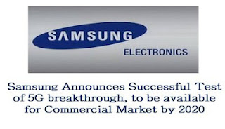 Samsung Announces Successful Test of 5G breakthrough South Korean based Samsung Electronics announced that it had tested ultra fast 5th generation (5G) wireless technology that would surely lead its users to enjoy unbelievable download speed.