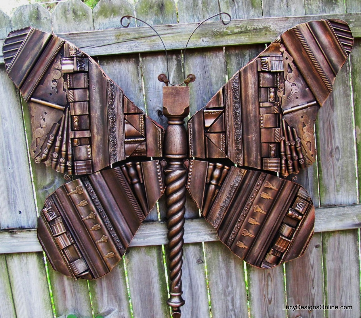 Mixed Media Butterfly Art Recycled Art, Funky 5ft Butterfly Lucy Designs