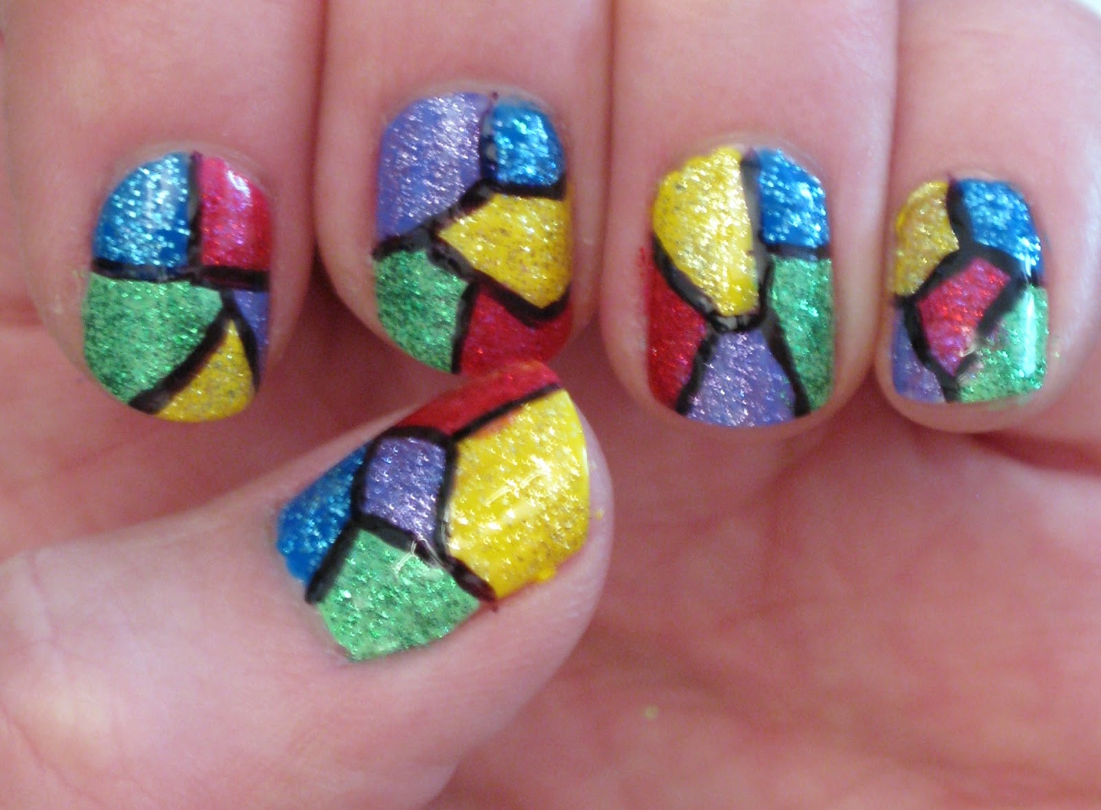 Miss80Million: Nail Fail - Stained Glass Glitter Nails