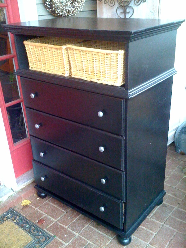 Tesily Grace Black Dresser With Basket Drawers Sold