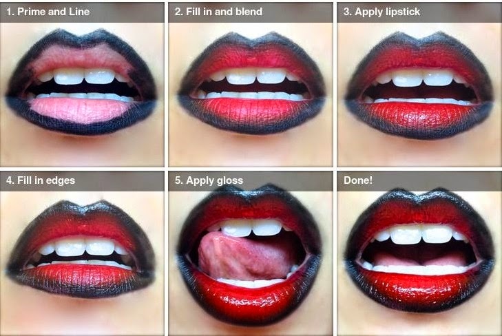 red black ombre lips
